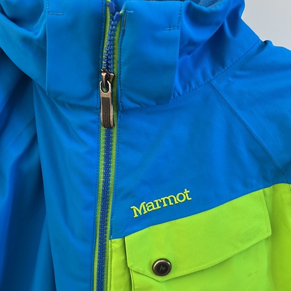 kids’ EUC marmot ski coat blue/green XL - Picture 2 of 7
